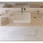 Νιπτήρας ελευθέρας τοποθέτησης 60x40x15 από solid surface χωρίς οπή  χωρίς υπερχείλιση, χρώμα: Λευκό επιφάνεια: Ματ Ελευθέρας τοποθέτησης