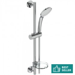 Shower slider rail 60cm material: Brass Μ1 with hand shower, hose & soap holder, color: Chrome surface: Glossy Shower slider rails