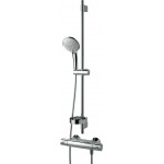 Shower tap Wall-mounted exposed material: Brass thermostatic with hand shower, hose and slider rail & Idealrain kit, color: Chrome surface: Glossy Wall-mouned exposed Shower tap Wall-mounted exposed material: Brass thermostatic with hand shower, hose and slider rail & Idealrain kit, color: Chrome surface: Glossy Wall-mouned exposed