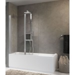 Bathtub enclosure Linear 120x150 5mm / 6mm opening N2 reversible, firm part 70cm, opening part 50cm, transparent crystal glass 6 & 5mm surface: Glossy, color: Chrome Linear Bathtub enclosure Linear 120x150 5mm / 6mm opening N2 reversible, firm part 70cm, opening part 50cm, transparent crystal glass 6 & 5mm surface: Glossy, color: Chrome Linear