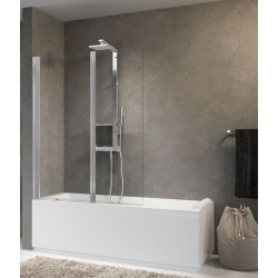 Καμπίνα μπανιέρας ευθύγραμμη 120x150 5mm / 6mm ανοιγόμενη N2 επιφάνεια: Γυαλιστερή, χρώμα: Χρωμέ