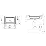 Washbasin Under counter 50x34 material: Porcelain With overflow, color: White surface: Glossy Under counter