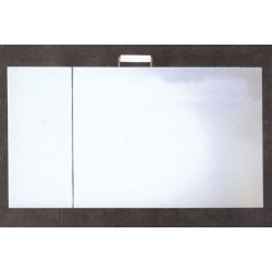 Bathroom mirror, shape: Rectangle 90x55x15 material: Crystal & cabinet, color: White