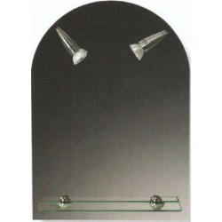 Mirror, shape: Semicircular 50x70 material: Crystal & shelf & 2 spot lights, color: No color Mirrors