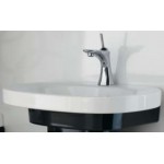 Washbasin Built-in 60x44 material: Porcelain With one hole Without overflow, color: White/Black surface: Glossy Built-in