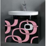 Washbasin Built-in 60x44 material: Porcelain With one hole Without overflow, color: White/Black surface: Glossy Built-in