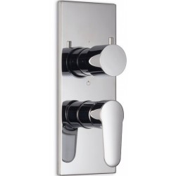 Shower tap Wall-mounted external part 2 way / 3 way material: Brass mixer With plate without hand shower, hose and holder, color: Chrome surface: Glossy Wall-mounted - external part