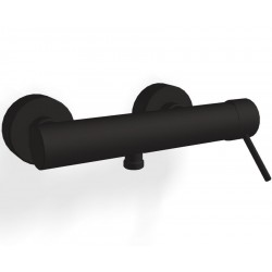 Shower tap Wall-mounted exposed material: Brass mixer without hand shower, hose and holder, color: Black surface: Matt Wall-mouned exposed