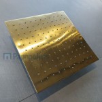 Κεφαλή ντους επίτοιχος τύπος / οροφής 30x30 από ορείχαλκο 1 ροής brushed gold, χρώμα: Χρυσό επιφάνεια: Βουρτσισμένη Κεφαλές ντους