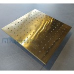 Κεφαλή ντους επίτοιχος τύπος / οροφής 30x30 από ορείχαλκο 1 ροής brushed gold, χρώμα: Χρυσό επιφάνεια: Βουρτσισμένη Κεφαλές ντους