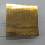 Κεφαλή ντους επίτοιχος τύπος / οροφής 30x30 από ορείχαλκο 1 ροής brushed gold, χρώμα: Χρυσό επιφάνεια: Βουρτσισμένη Κεφαλές ντους