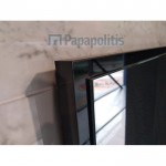 Καθρέπτης, σχήμα: Τετράγωνο 80x80 από λάκα, χρώμα: Μαύρο Καθρέπτες μπάνιου
