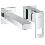 Wash basin tap Wall-mounted - external part 2 holes mixer Without waste, color: Chrome 17,1cm material: Brass surface: Glossy Wall-mounted - external part