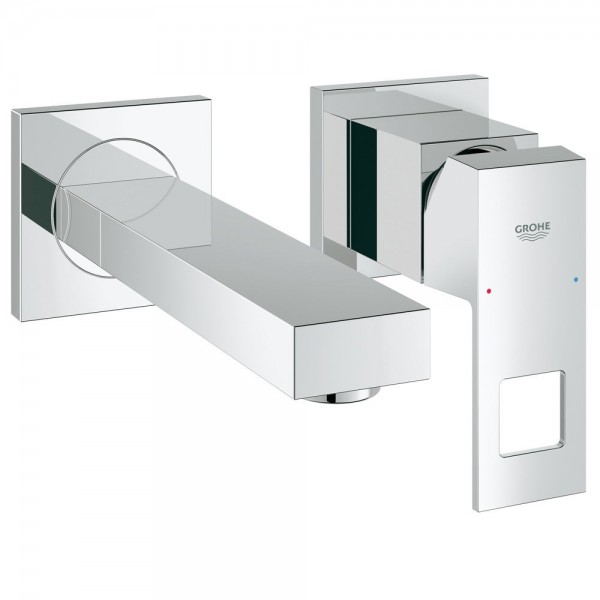Wash basin tap Wall-mounted - external part 2 holes mixer Without waste, color: Chrome 17,1cm material: Brass surface: Glossy Wall-mounted - external part
