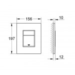 Πλακέτα εντοιχιζόμενου καζανακίου Hard Graphite από ABS διπλής ενέργειας με πνευματικό μηχανισμό, χρώμα: Γκρι επιφάνεια: Γυαλιστερή Πλακέτες