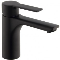 Wash basin tap Deck-mounted material: Brass mixer With push-open waste set Μ size Black Matt, color: Black surface: Matt Deck-mounted