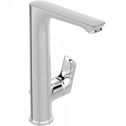 Wash basin tap Deck-mounted L size material: Brass mixer With pop-up waste set, color: Chrome surface: Glossy