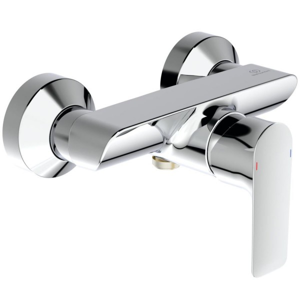 Shower tap Wall-mounted exposed material: Brass mixer without hand shower, hose and holder, color: Chrome surface: Glossy Wall-mouned exposed