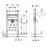 Installation element wash basin material: Steel Installation element wash basin material: Steel