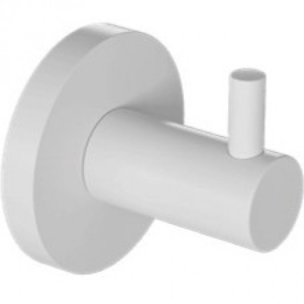 Άγκιστρο από ορείχαλκο μονό Φ4,4x4,2cm, χρώμα: Λευκό επιφάνεια: Ματ Άγκιστρα