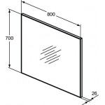 Καθρέπτης, σχήμα: Ορθογώνιο 80x70 από κρύσταλλο με πλαίσιο, χρώμα: Χρωμέ Καθρέπτες μπάνιου