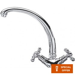 Kitchen tap Deck-mounted material: Brass, color: Chrome surface: Glossy