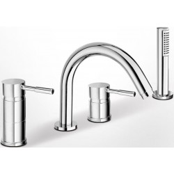 Bathtub tap Deck-mounted complete material: Brass, color: Chrome surface: Glossy Deck-mounted
