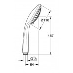 Shower head 3 jets Champagne, color: Chrome surface: Glossy Hand showers Shower head 3 jets Champagne, color: Chrome surface: Glossy Hand showers