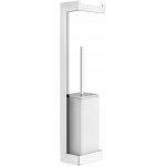 Brush (broom) Floor standing material: Brass, color: Chrome surface: Glossy Toilet brush holders