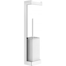 Brush (broom) Floor standing material: Brass, color: Chrome surface: Glossy Toilet brush holders