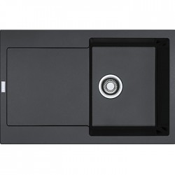 Νεροχύτης γρανιτένιος 78x50 με πάγκο αριστερά / με πάγκο δεξιά ένθετος 1 γούρνα Onyx, Αντιστρεφόμενος, χρώμα: Μαύρο Γρανιτένιοι