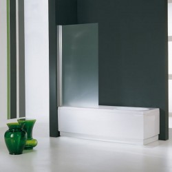 Bathtub enclosure Linear 85x150 6mm fixed surface: Matt, color: Chrome Linear