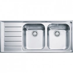 Sink Stainless (Steel) 116x51 material: Inox surface: Matt left nested 2 cabinet, color: Chrome Stainless steel