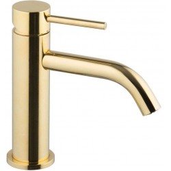 Wash basin tap Deck-mounted material: Brass mixer S size With push-open waste set Gold, color: Gold surface: Glossy Deck-mounted