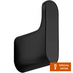 Hook Flat wall mounted material: Brass single, color: Black surface: Matt Hooks