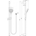 Shower slider rail 90cm material: Brass with hand shower & hose, color: Chrome surface: Glossy Shower slider rails Shower slider rail 90cm material: Brass with hand shower & hose, color: Chrome surface: Glossy Shower slider rails