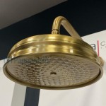 Κεφαλή ντους επίτοιχος τύπος 20x20 από ορείχαλκο 1 ροής Gold, χρώμα: Χρυσό επιφάνεια: Γυαλιστερή Κεφαλές ντους