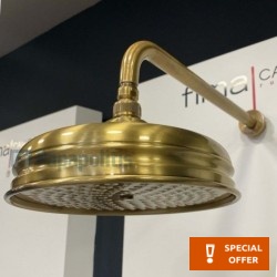Κεφαλή ντους επίτοιχος τύπος 20x20 από ορείχαλκο 1 ροής Gold, χρώμα: Χρυσό επιφάνεια: Γυαλιστερή Κεφαλές ντους