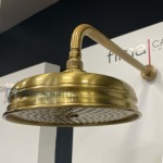 Κεφαλή ντους επίτοιχος τύπος 20x20 από ορείχαλκο 1 ροής Gold, χρώμα: Χρυσό επιφάνεια: Γυαλιστερή Κεφαλές ντους