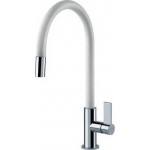 Kitchen tap Deck-mounted material: Brass with shower, color: Chrome/White surface: Glossy Deck-mounted Kitchen tap Deck-mounted material: Brass with shower, color: Chrome/White surface: Glossy Deck-mounted