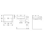 Washbasin Free standing 55x40x14,4 material: Porcelain Without hole Without overflow Rectangular, color: White surface: Glossy Free standing