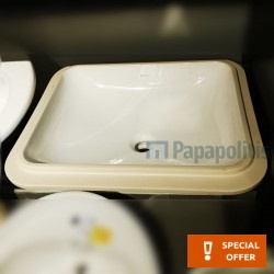 Washbasin Under counter 50x40 material: Porcelain Without overflow, color: White surface: Glossy Under counter