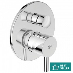 Shower tap Wall-mounted concealed - complete set 2 way material: Brass mixer With plate without hand shower, hose and holder concelaed part included, color: Chrome surface: Glossy Wall-mounted - external part