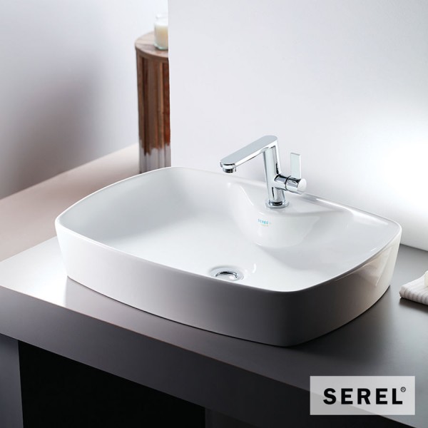 Washbasin Free standing 60x44x11,2 material: Porcelain With one hole Without overflow, color: White surface: Glossy Washbasin Free standing 60x44x11,2 material: Porcelain With one hole Without overflow, color: White surface: Glossy Free standing