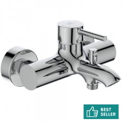 Bathtub tap Wall-mounted exposed material: Brass without hand shower, hose and holder mixer, color: Chrome surface: Glossy Wall-mouned exposed