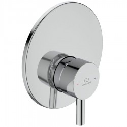 Shower tap Wall-mounted concealed - complete set 1 way material: Brass mixer With plate without hand shower, hose and holder KIT 1+2, color: Chrome surface: Glossy Wall-mounted - external part