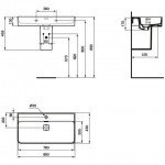 Washbasin Wall-mounted 80x43x13 semi pedestal / no pedestal With 1 bowl With hole in the middle material: Porcelain, color: White surface: Glossy Wall-mounted Washbasin Wall-mounted 80x43x13 semi pedestal / no pedestal With 1 bowl With hole in the middle material: Porcelain, color: White surface: Glossy Wall-mounted
