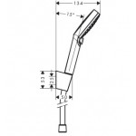 Shower head W/ hose and holder 2 jets Vario, color: Chrome surface: Glossy Hand showers