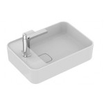 Washbasin Free standing 50x35x13 material: Porcelain With one hole With overflow, color: White surface: Glossy Free standing Washbasin Free standing 50x35x13 material: Porcelain With one hole With overflow, color: White surface: Glossy Free standing