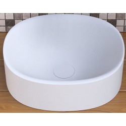 Νιπτήρας ελευθέρας τοποθέτησης 40x35x12,5 από solid surface χωρίς οπή  χωρίς υπερχείλιση 40, χρώμα: Λευκό επιφάνεια: Ματ Ελευθέρας τοποθέτησης